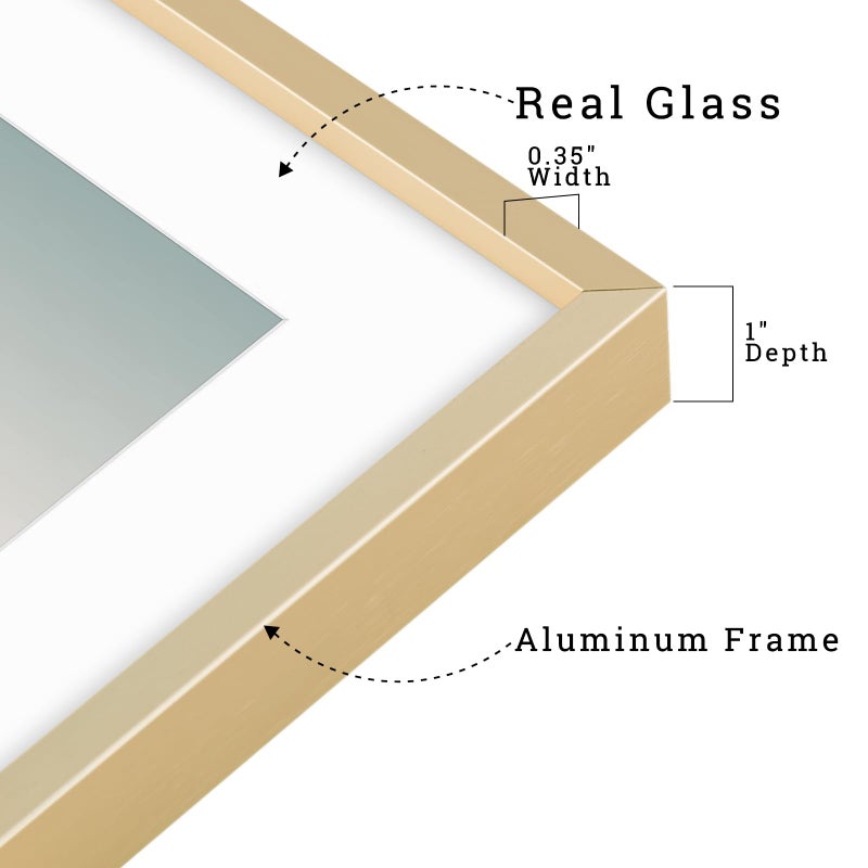 Frametory, 8x10 Metal Picture Frame with Mat for 5x7 Picture & Real Glass, Aluminum Photo Frame Collection (Gold, 1 Pack) - Image 3